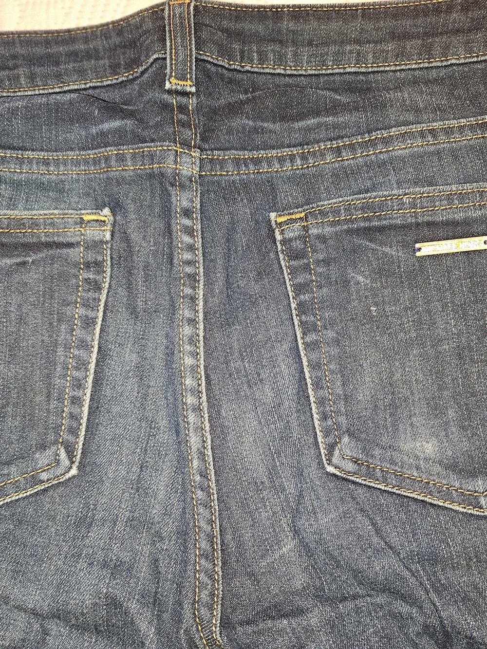 Michael Kors Women Wide Leg Dark Blue Denim Jeans